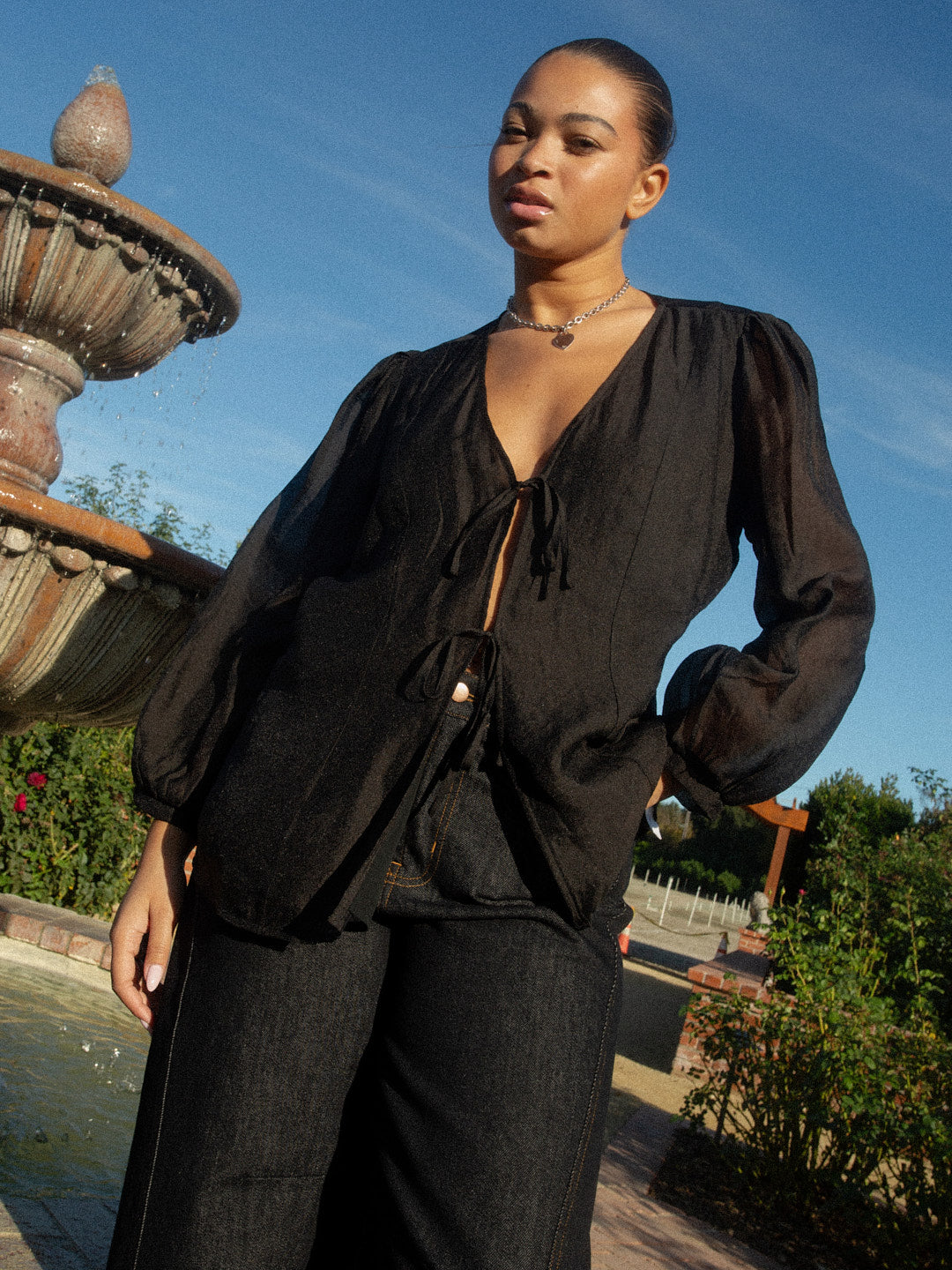 Meera Blouse - Black Organza – Lisa Says Gah