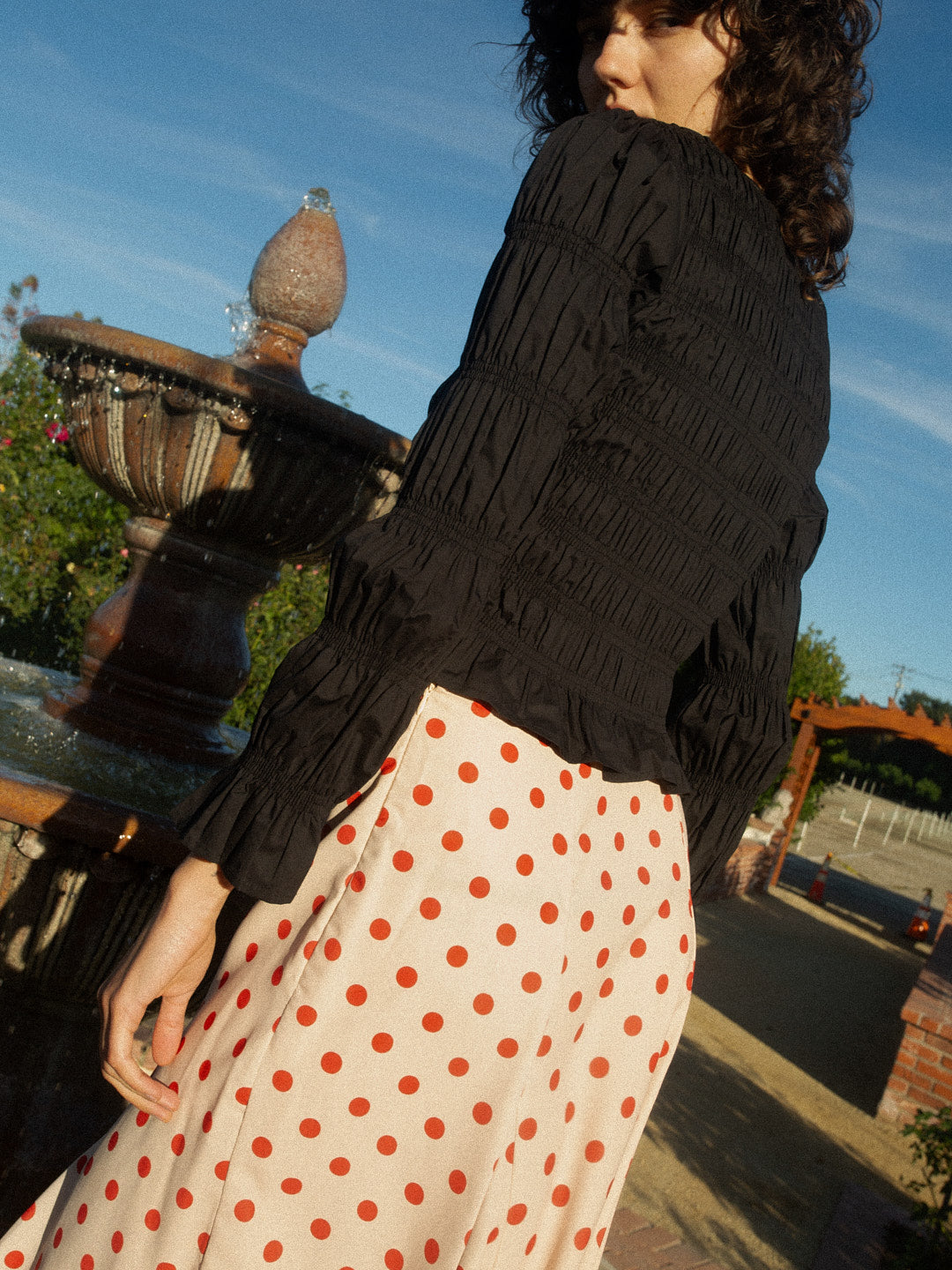 Rue Smocked Long Sleeve - Black