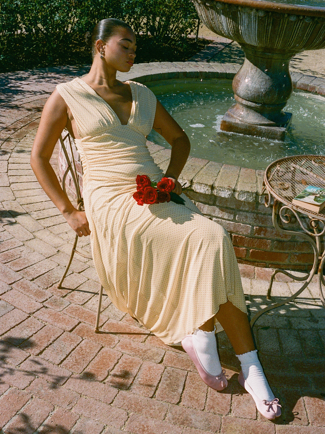 Maribel Dress - Yellow Dot