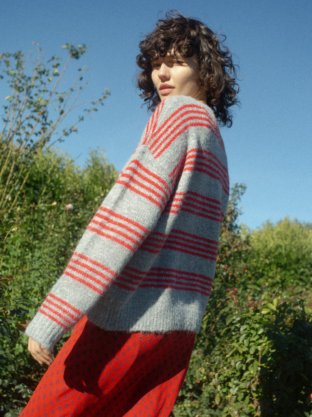 Bronte Sweater - Grey Stripe