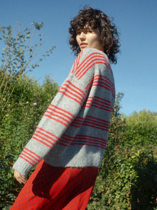 Bronte Sweater - Grey Stripe