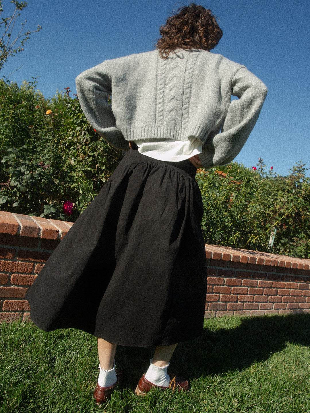 Maeve Midi Skirt - Caviar Twill – Lisa Says Gah
