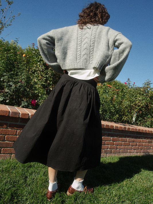 Maeve Midi Skirt - Caviar Twill