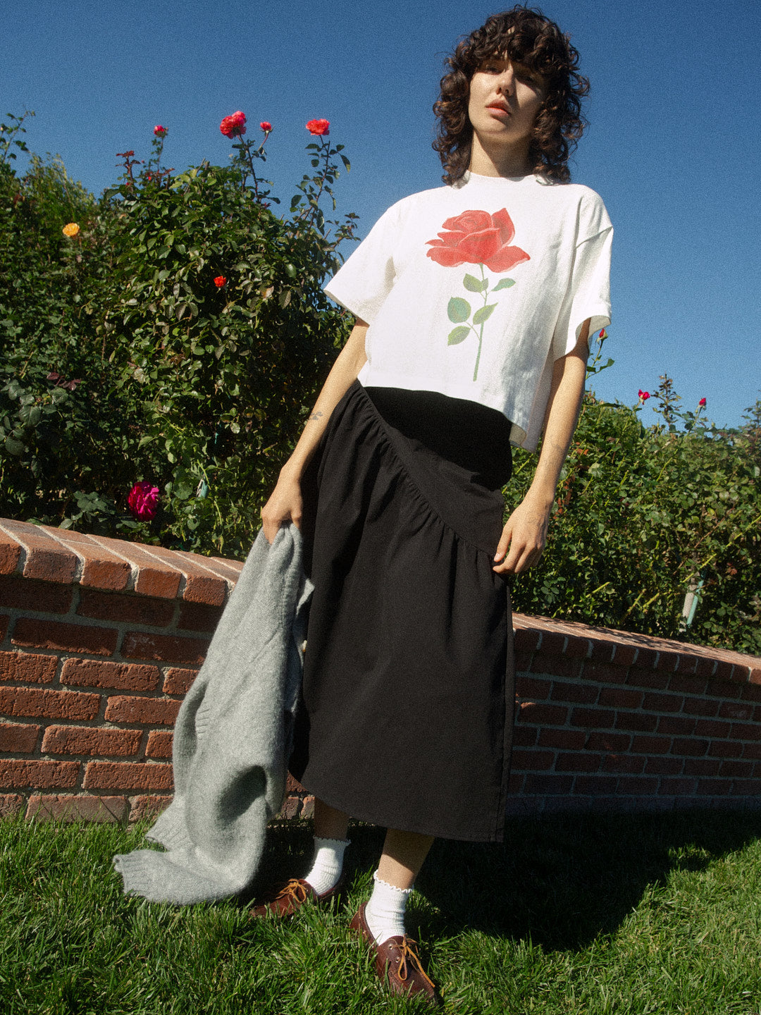 Maeve Midi Skirt - Caviar Twill