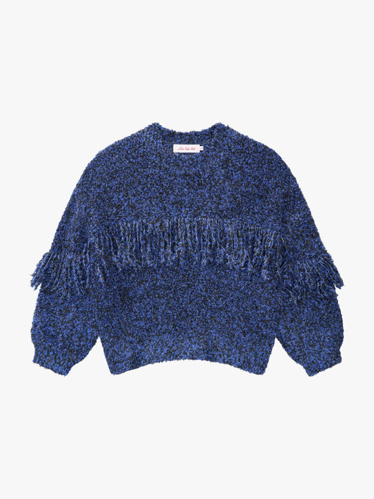 Rowena Fringe Sweater - Salt & Pepper