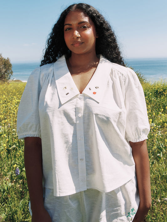 Sam Top - Garden Embroidery