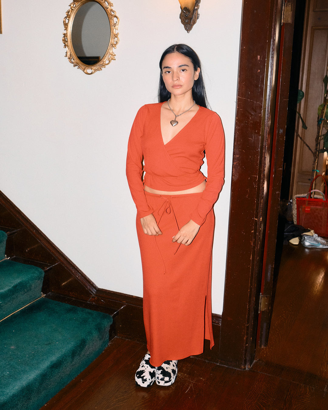 Lucille Wrap Top - Cherry