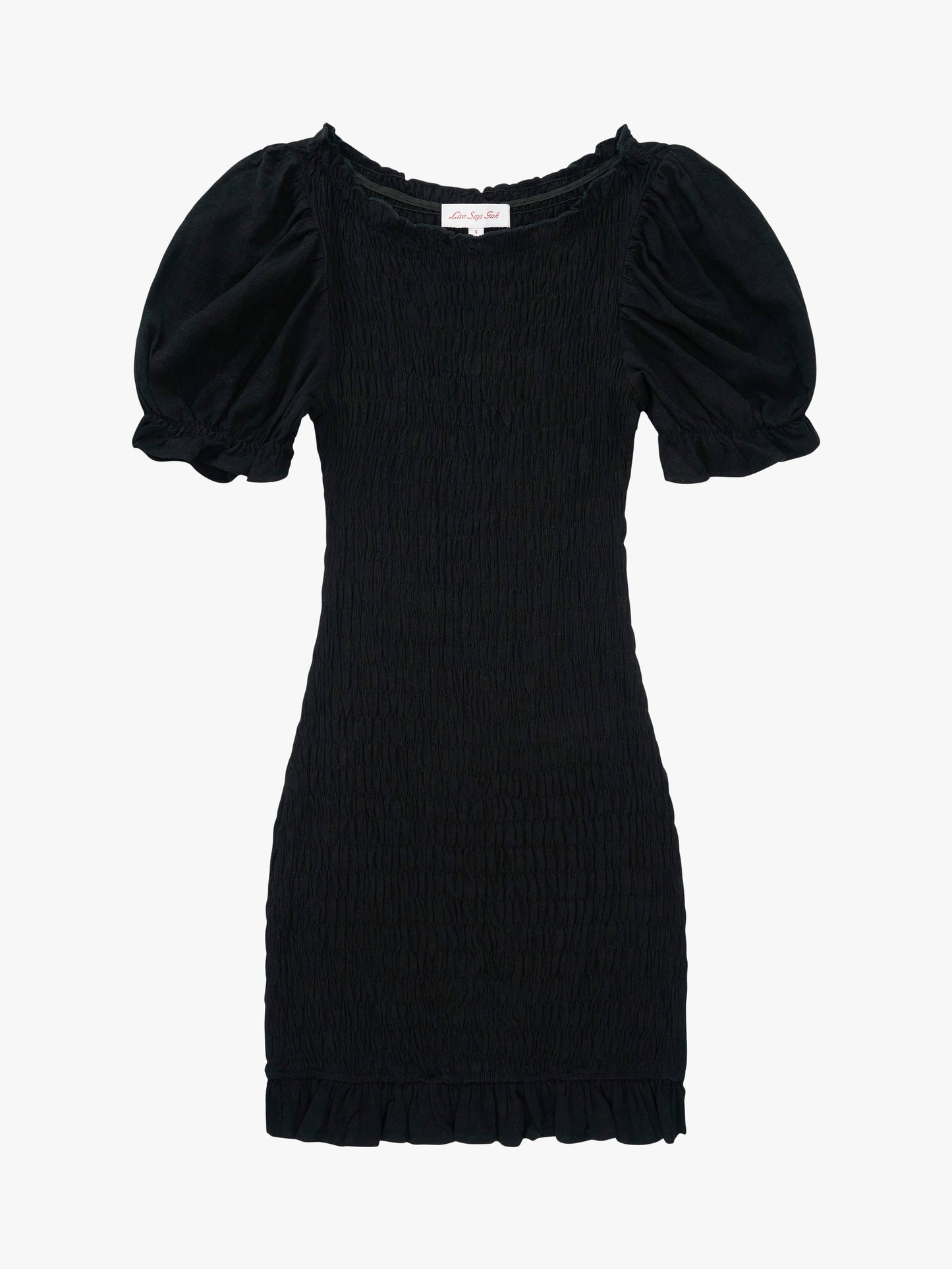 black smocked mini dress Soho Mini Dress