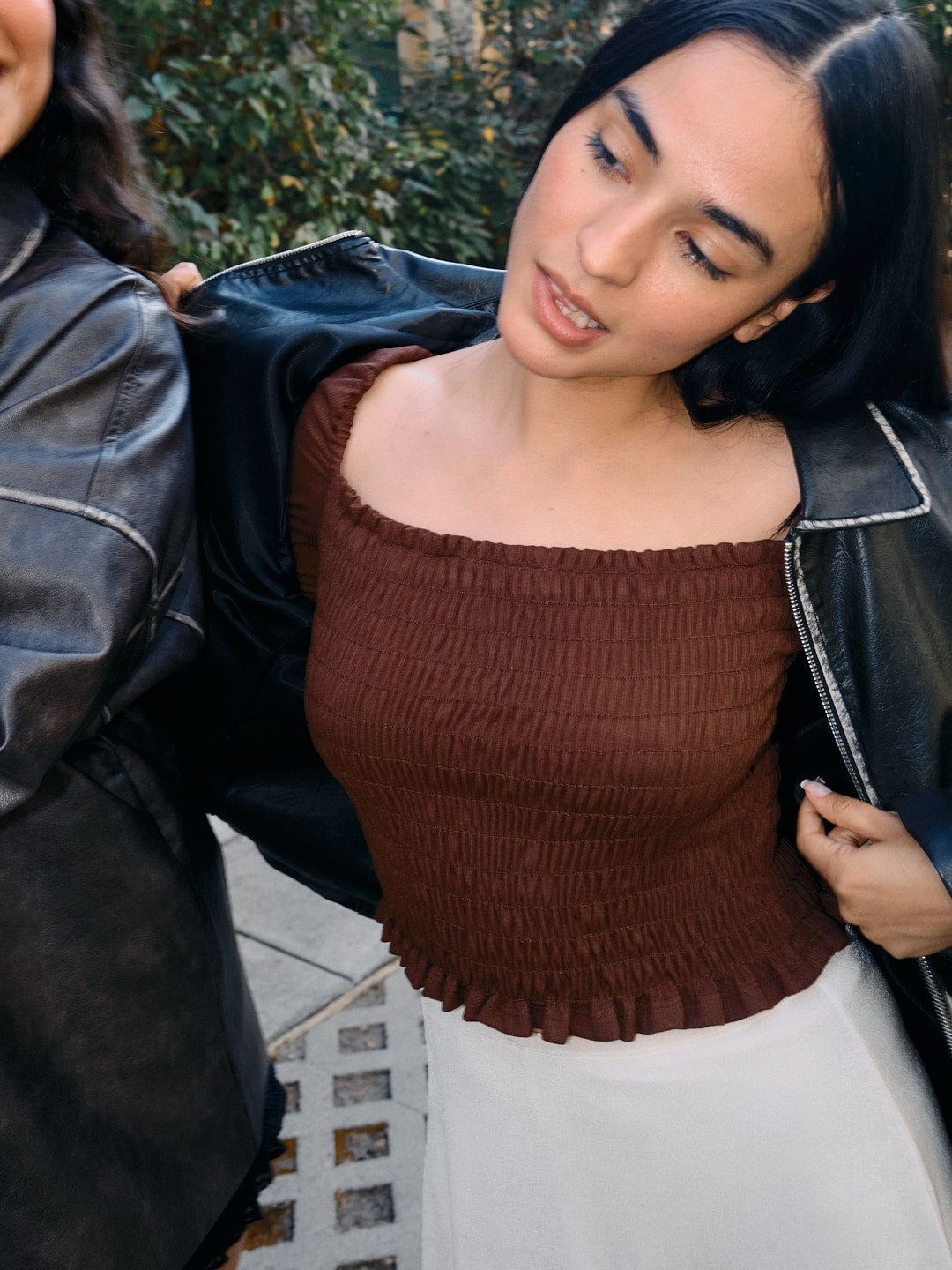 Sophie Smocked Longsleeve - Brown