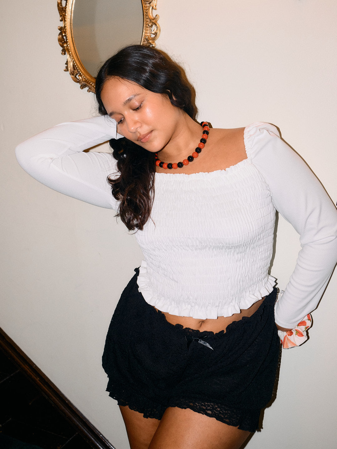 Sophie Smocked Longsleeve - Ivory