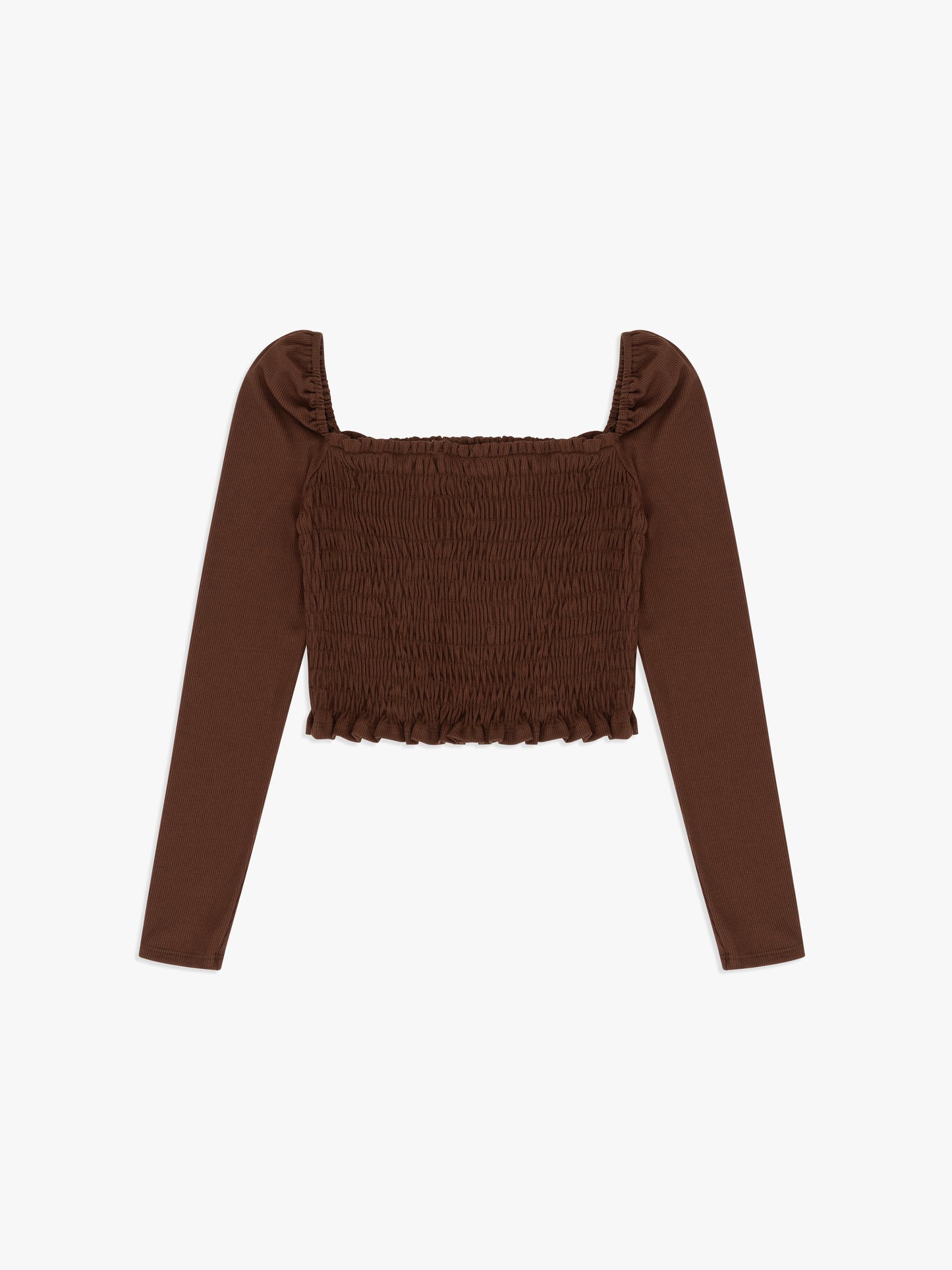 Sophie Smocked Longsleeve - Brown