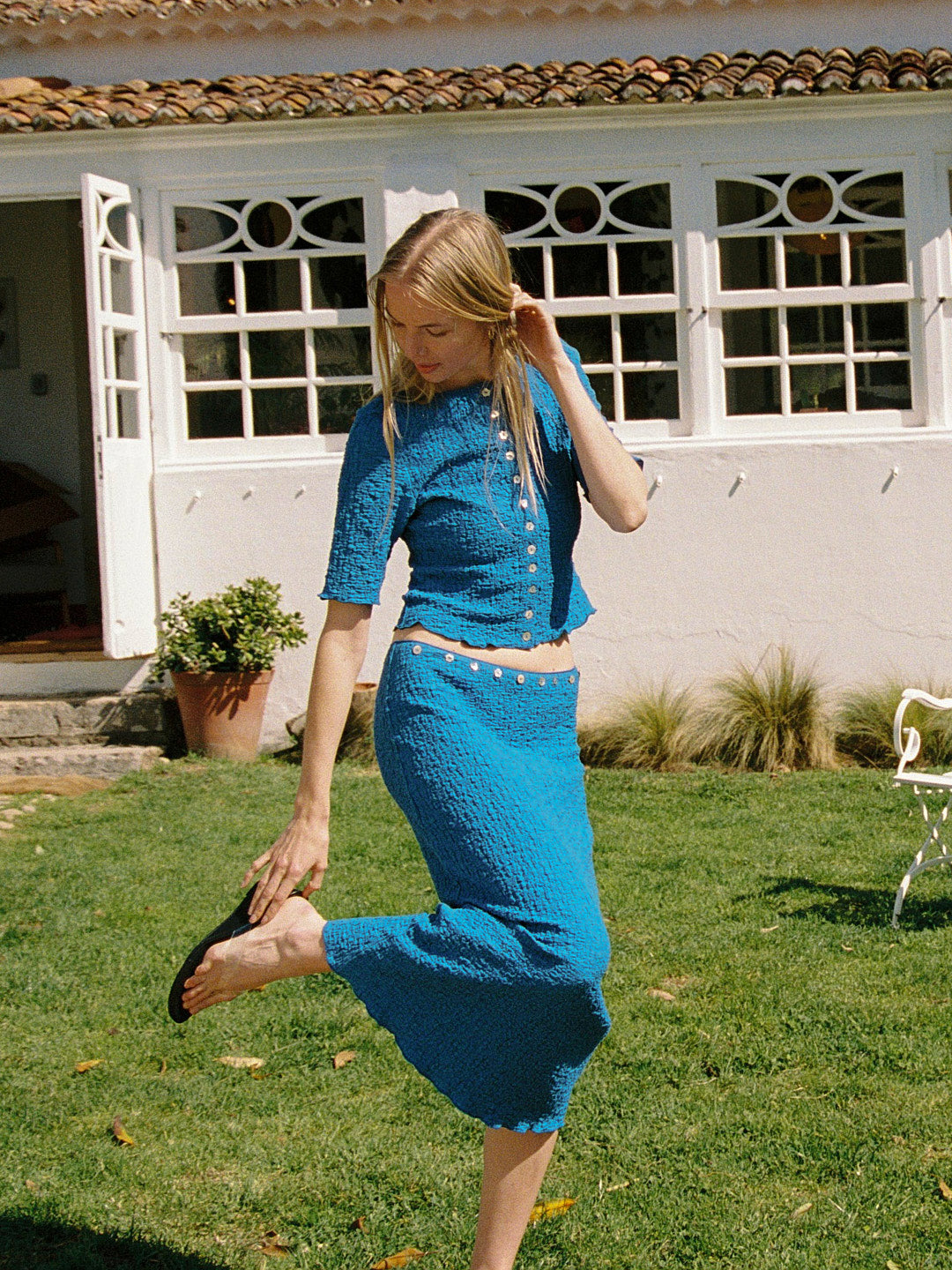 Summer Short Sleeve Top - Indigo