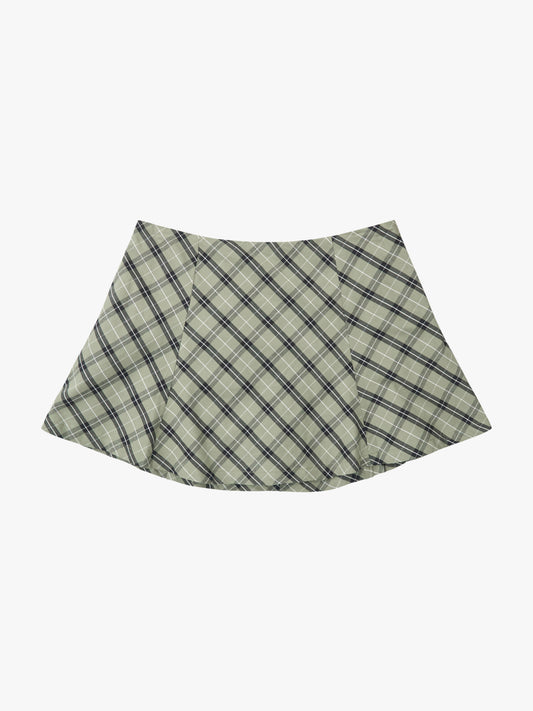 Star Skort - Moss Plaid