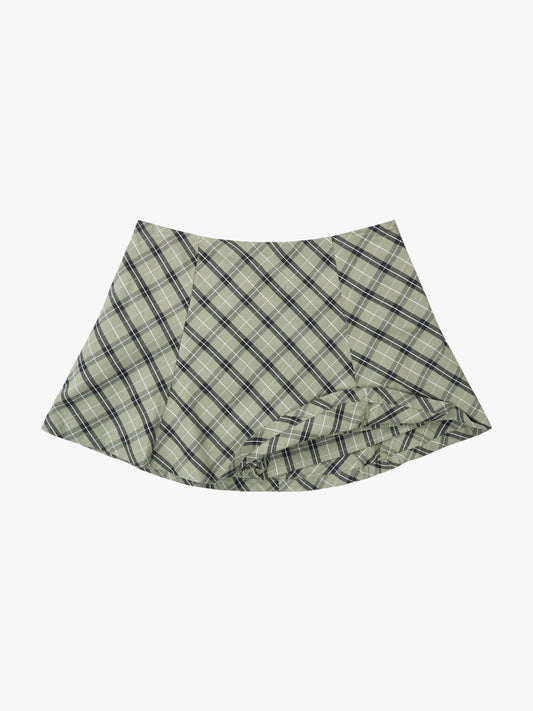 Star Skort - Moss Plaid