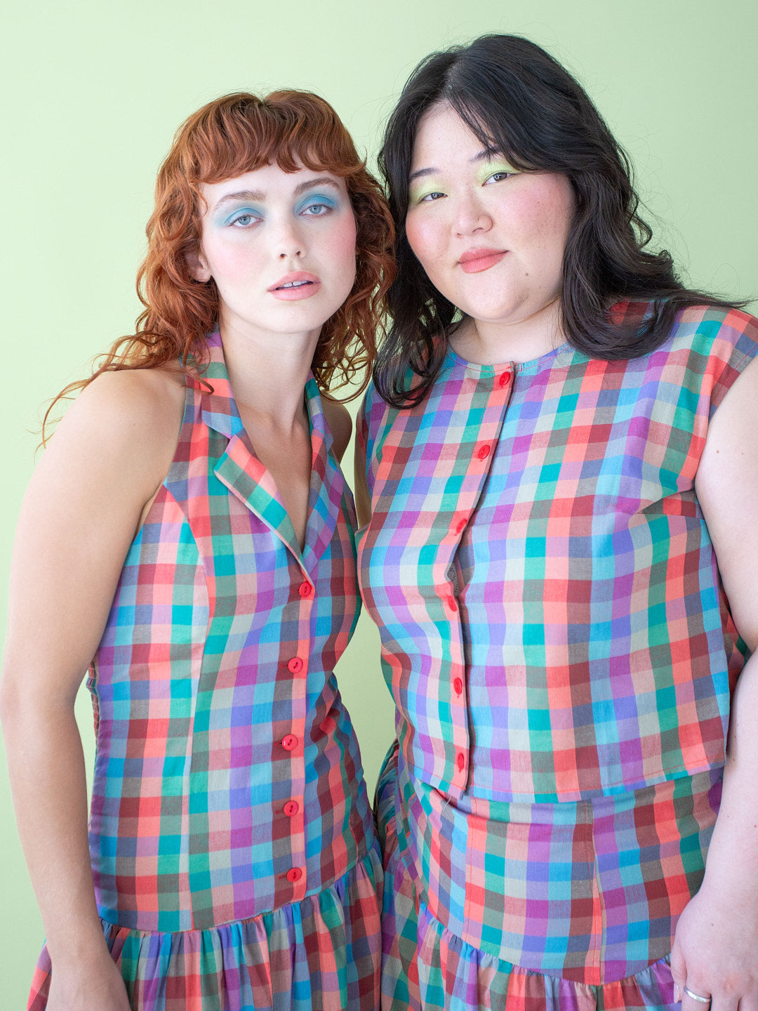 Madeline Top - Colorburst Plaid – Lisa Says Gah