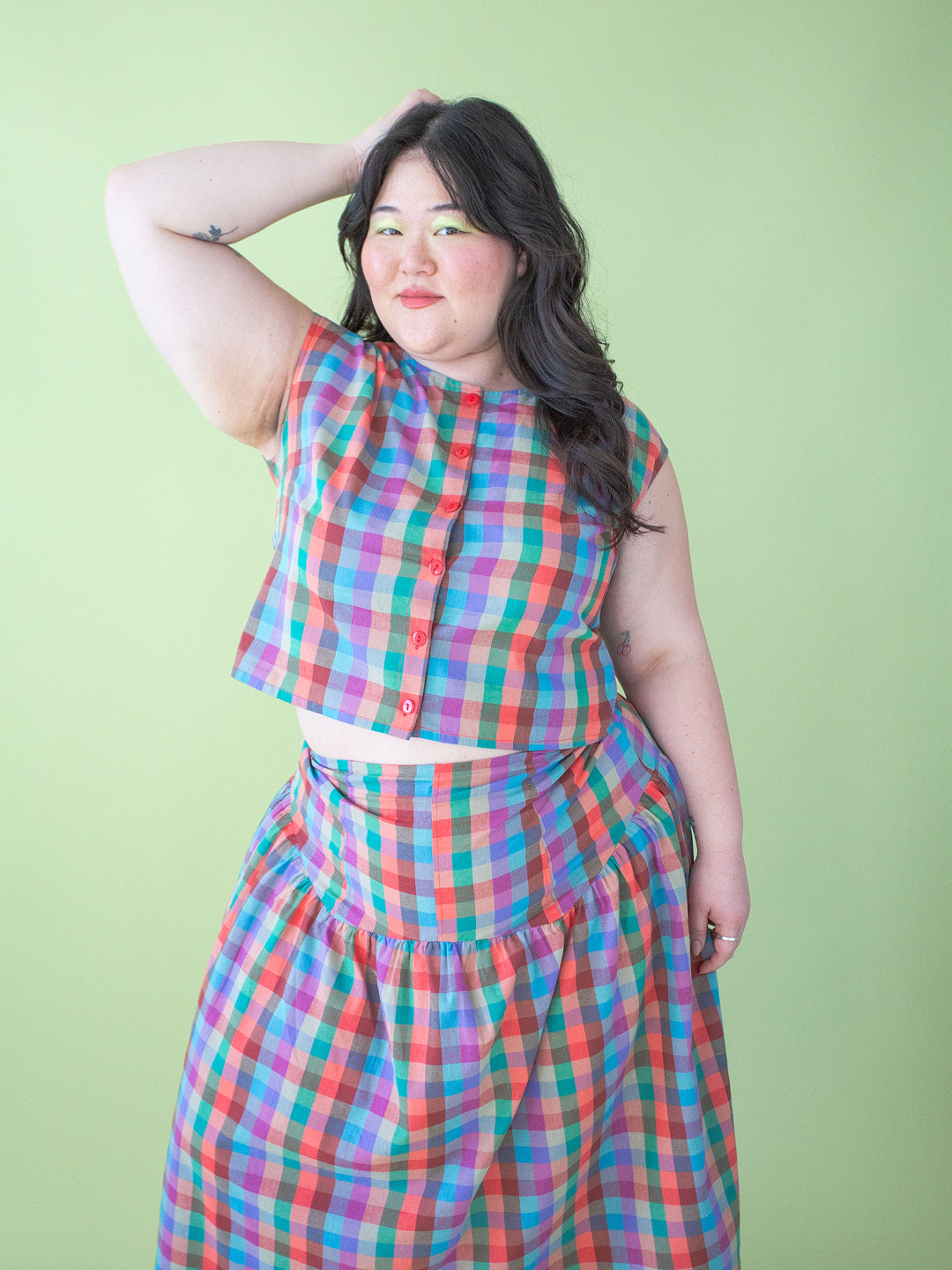 Madeline Top - Colorburst Plaid