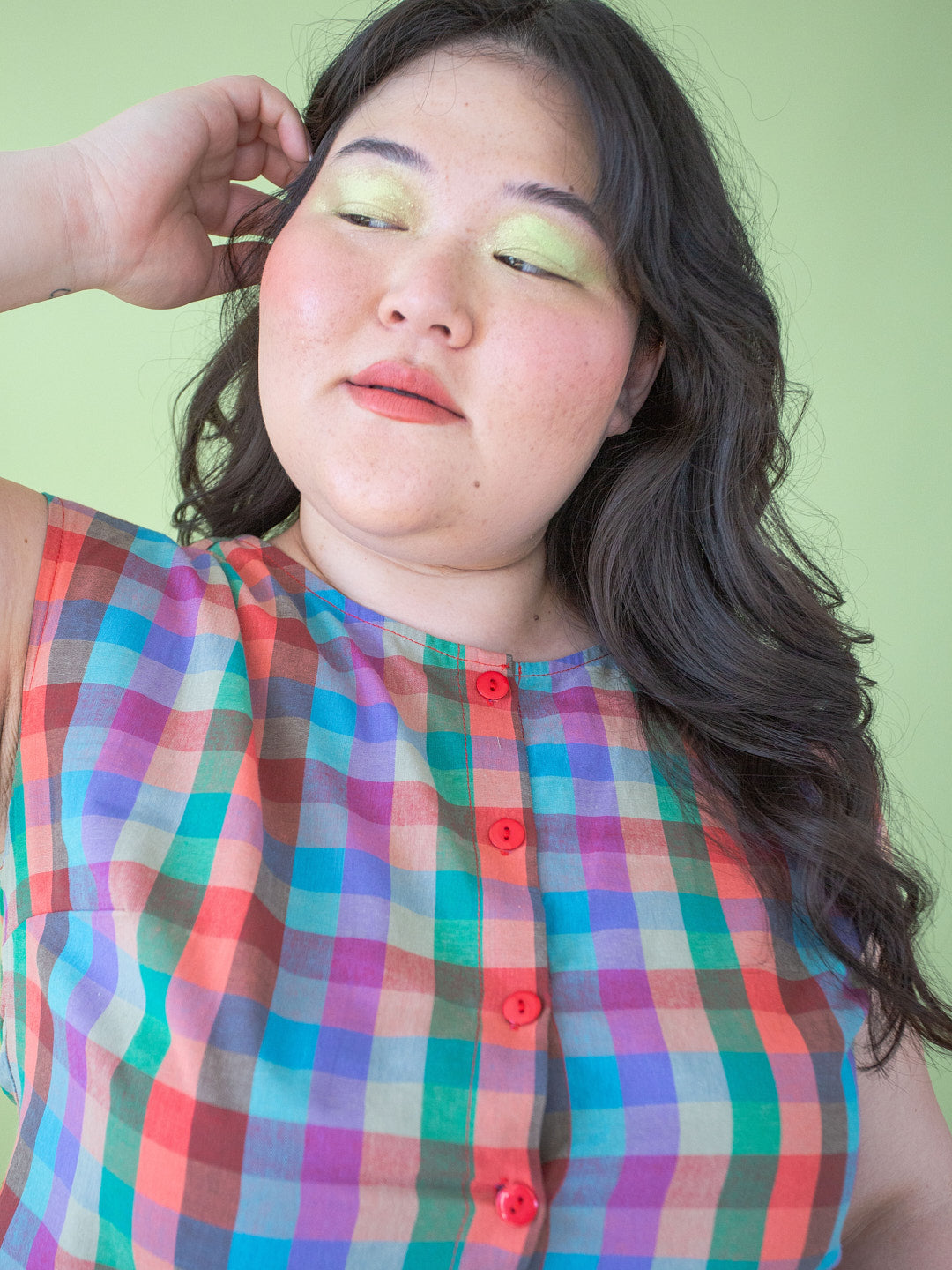 Madeline Top - Colorburst Plaid – Lisa Says Gah