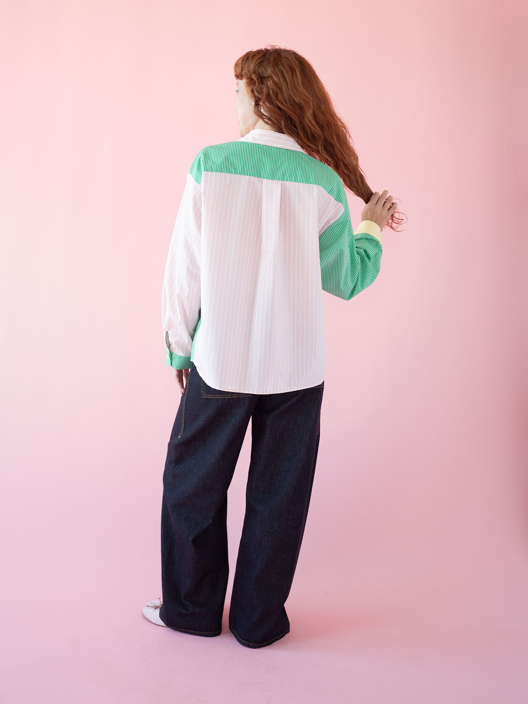 Amy Long Sleeve Button Up - Soft Stripe