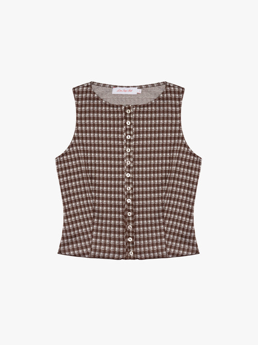 Summer Top - Cocoa Plaid