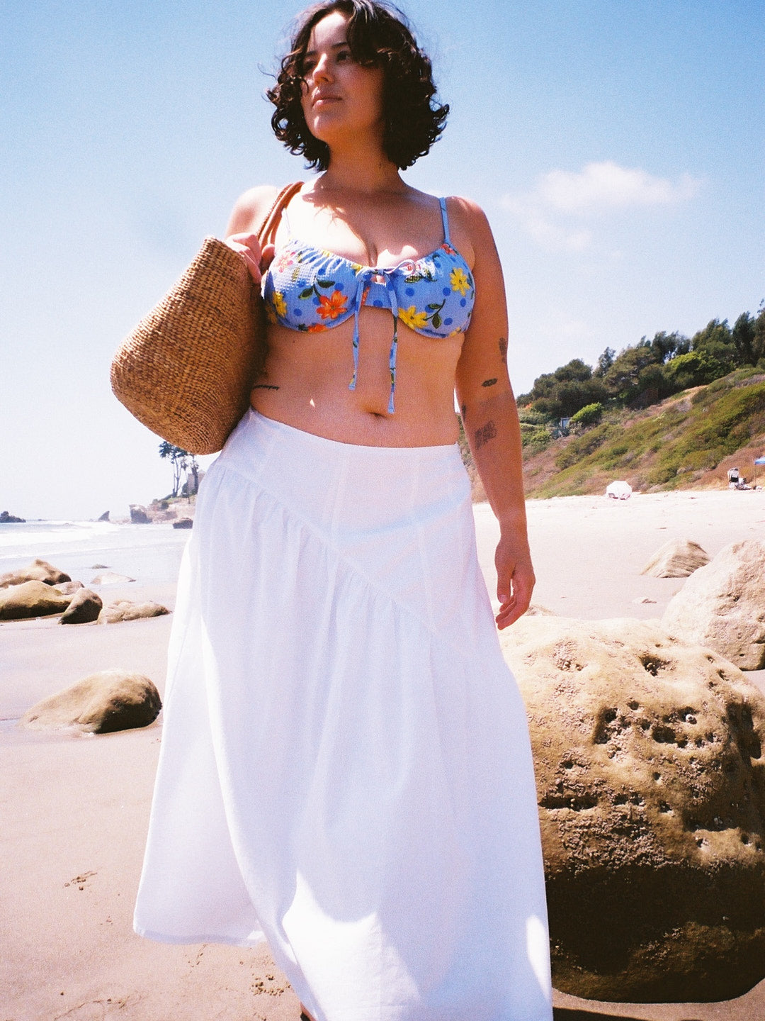 Maeve Midi Skirt - White Linen