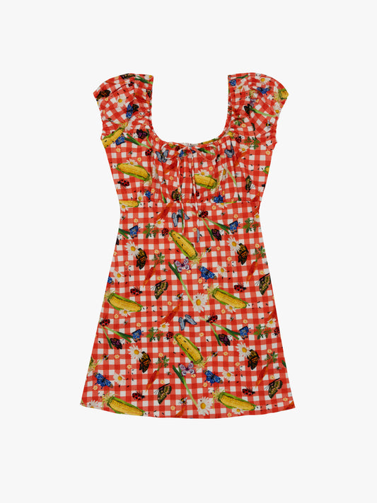 Suzy Dress - Garden Critters Gingham