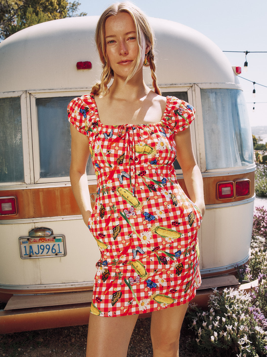 Suzy Dress - Garden Critters Gingham