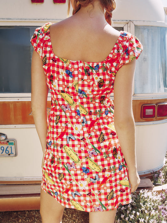 Suzy Dress - Garden Critters Gingham