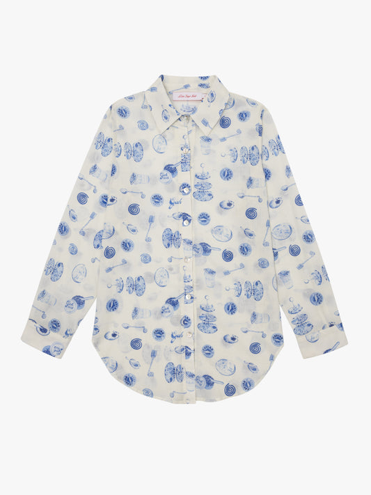 Tessa Button Down - Caviar Dreams Blue Multi