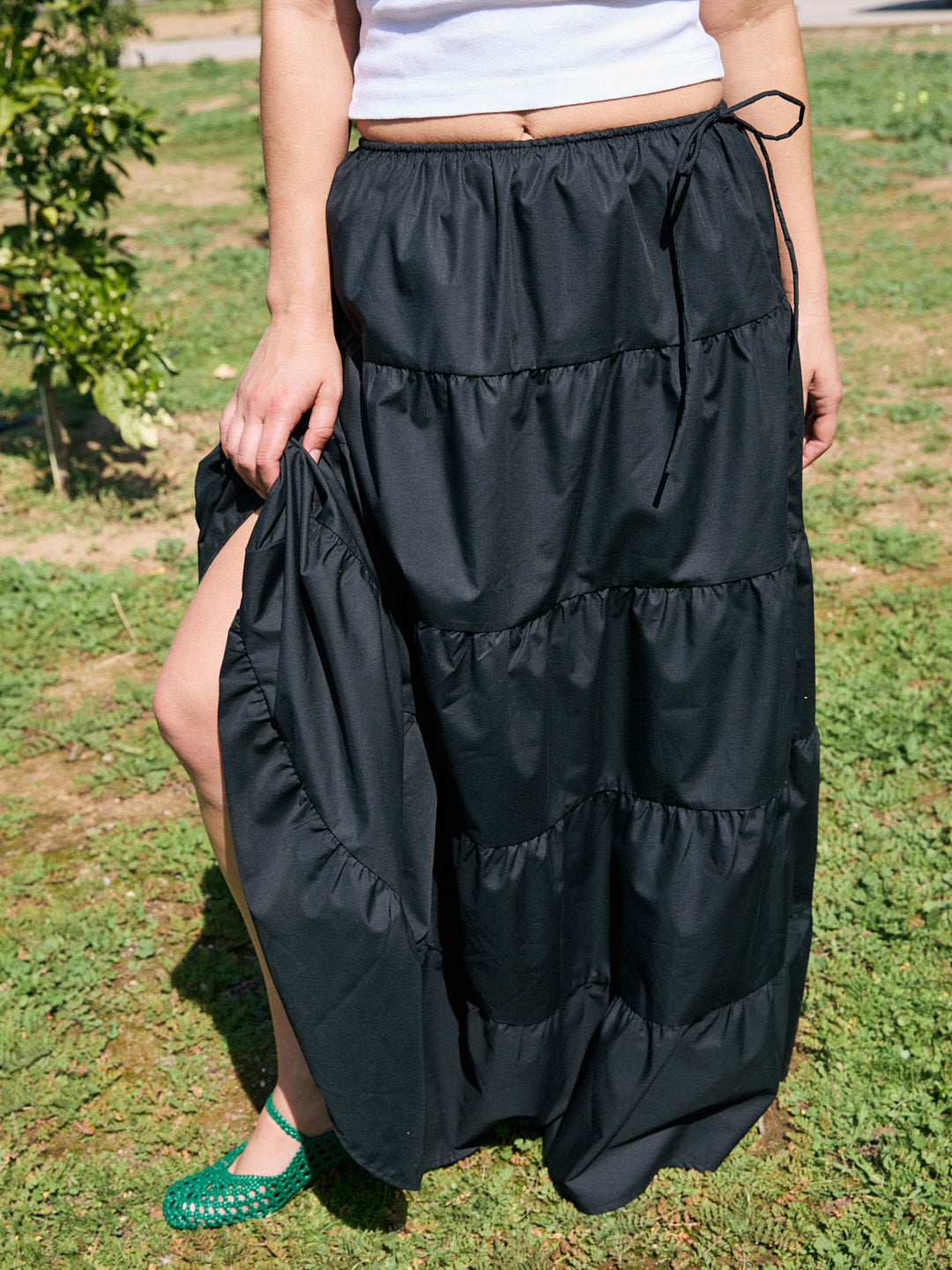 Tiered Maxi Skirt - Black