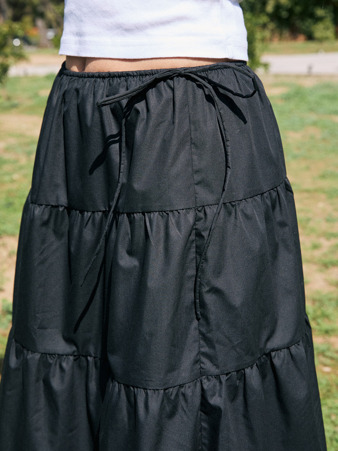 Tiered Maxi Skirt - Black