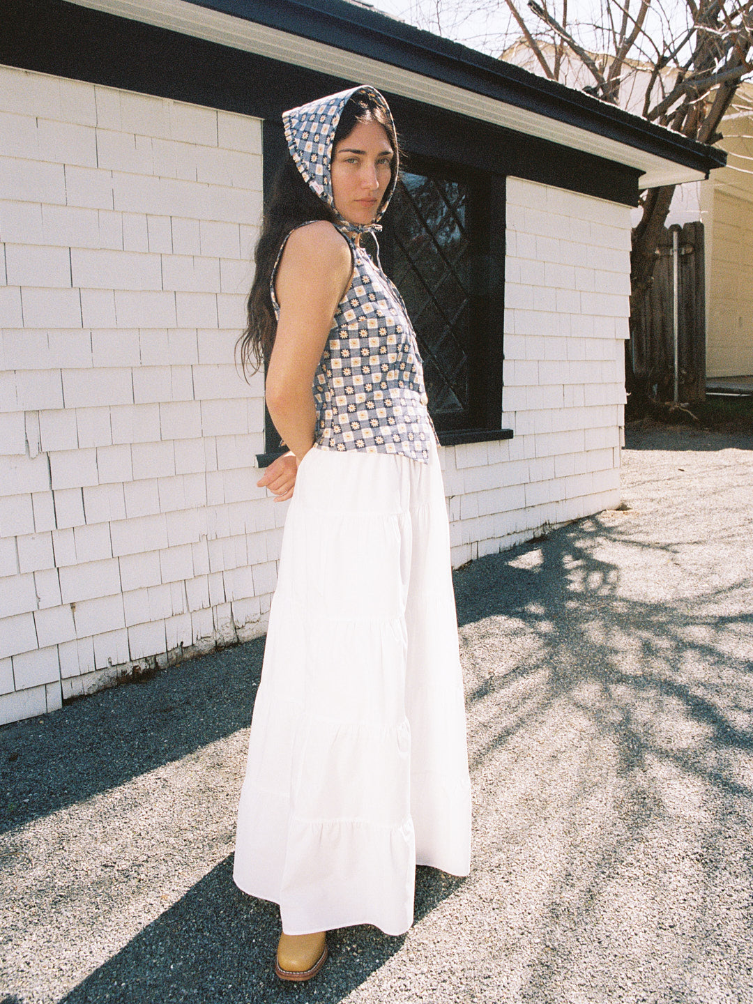 [MONOHA] /☆ 25SS Cotton tiered maxi skirt / white Cotton tiered maxi skirt (white) : MONOHA