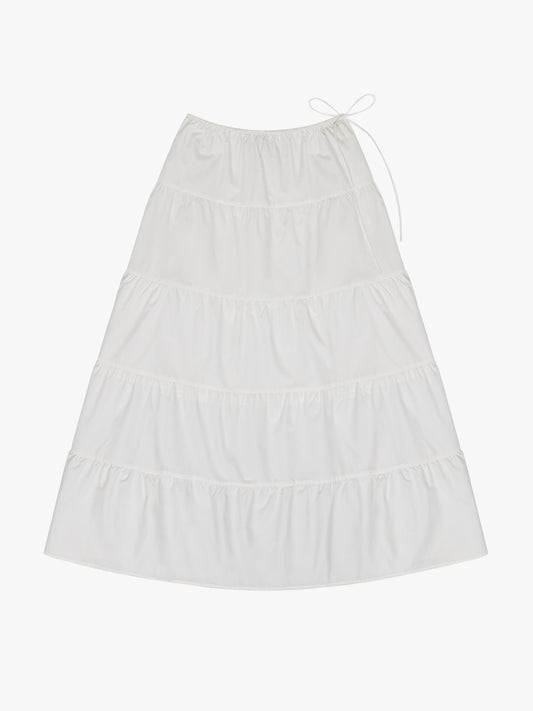 Tiered Maxi Skirt - White