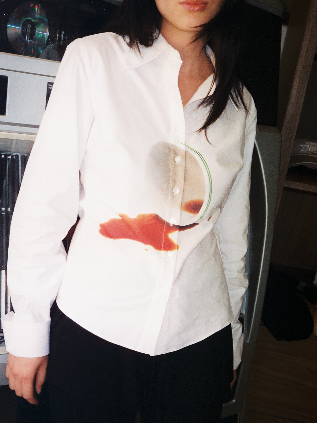 Frankie Button Down - Coffee Stain