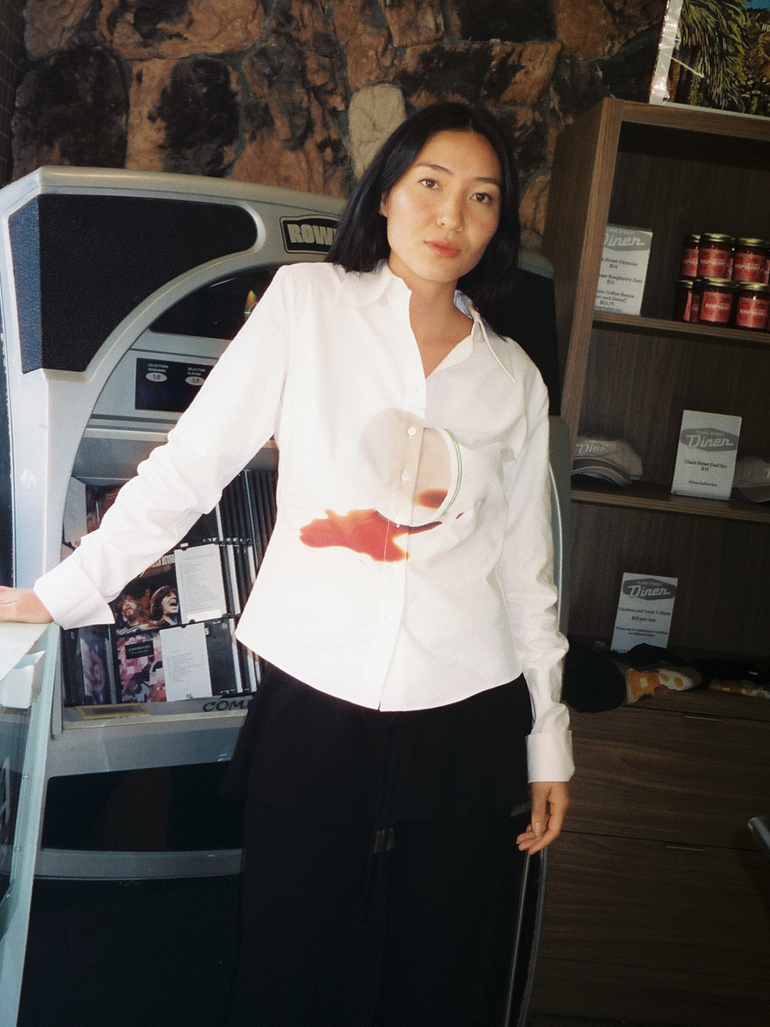 Frankie Button Down - Coffee Stain