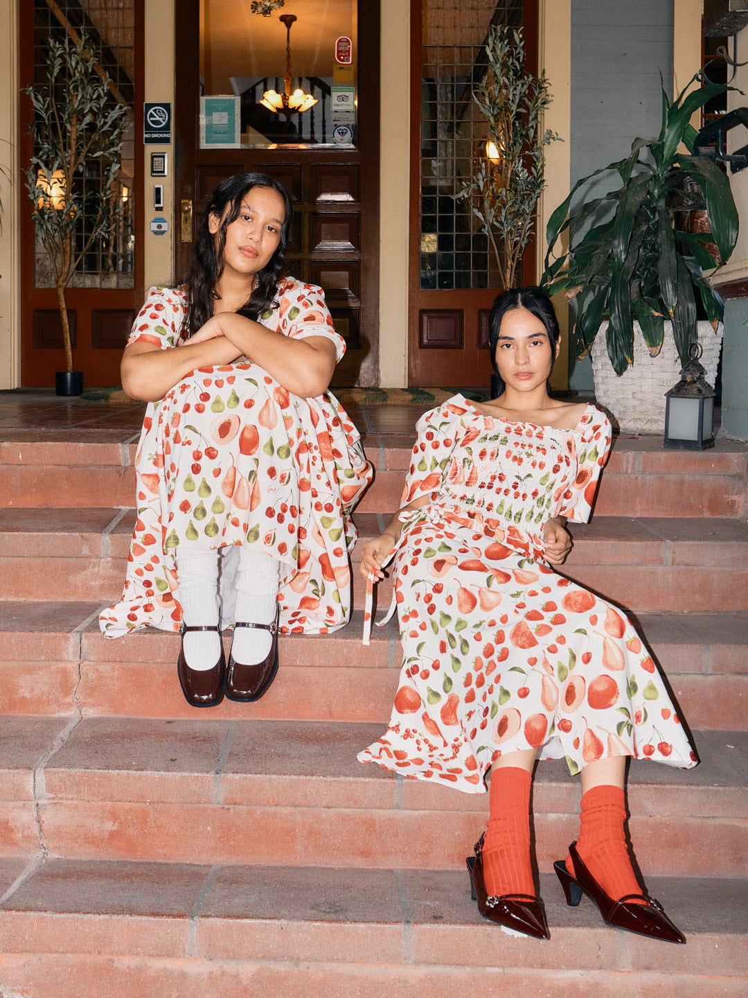 Toni Smocked Top - Fruit Print