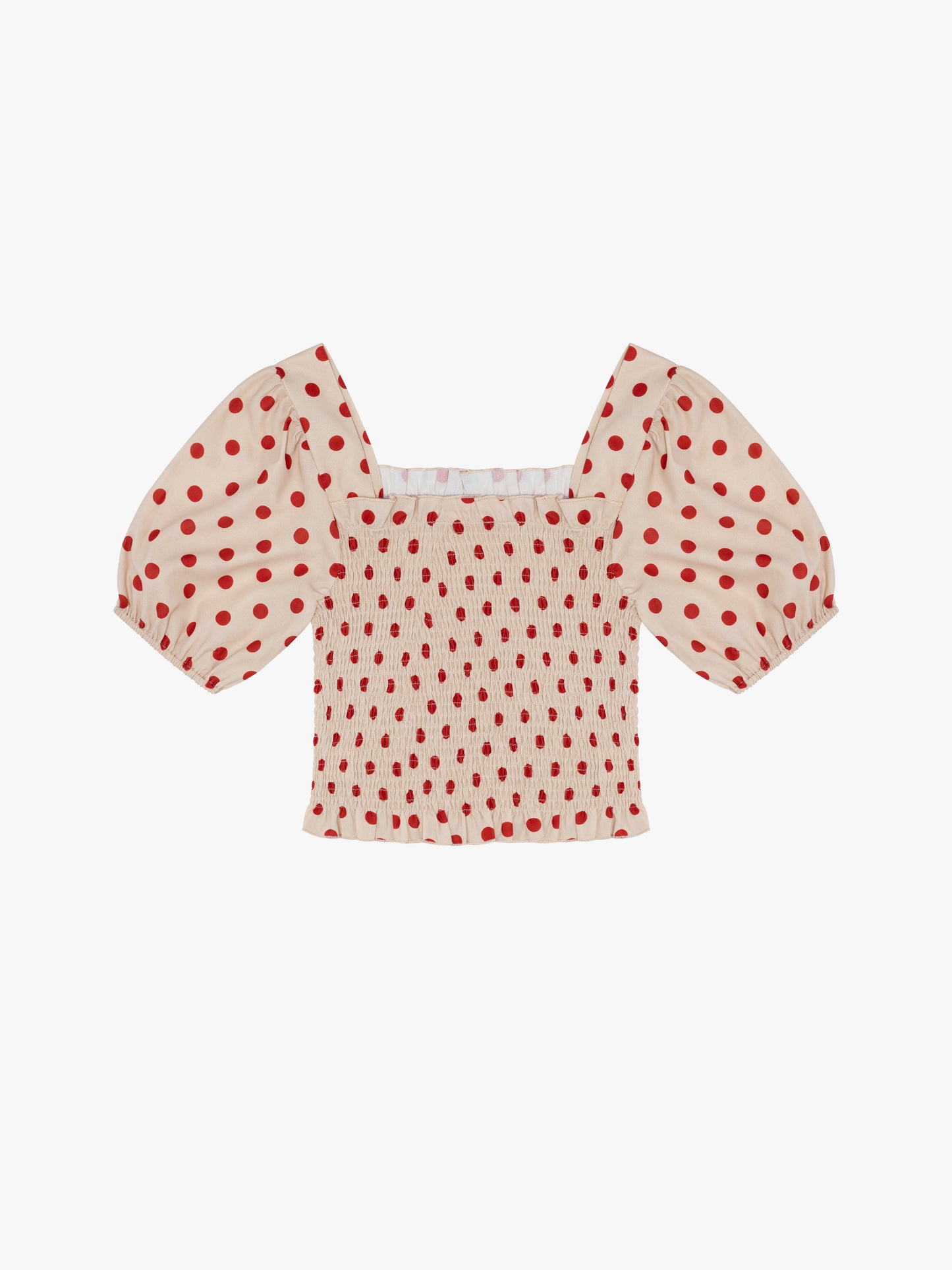 ★HIGH SCHOOL DISCO★ Puff Sleeve Dot Ribbon Short Sleeve 71xtJRO2juL._UY350_.jpg