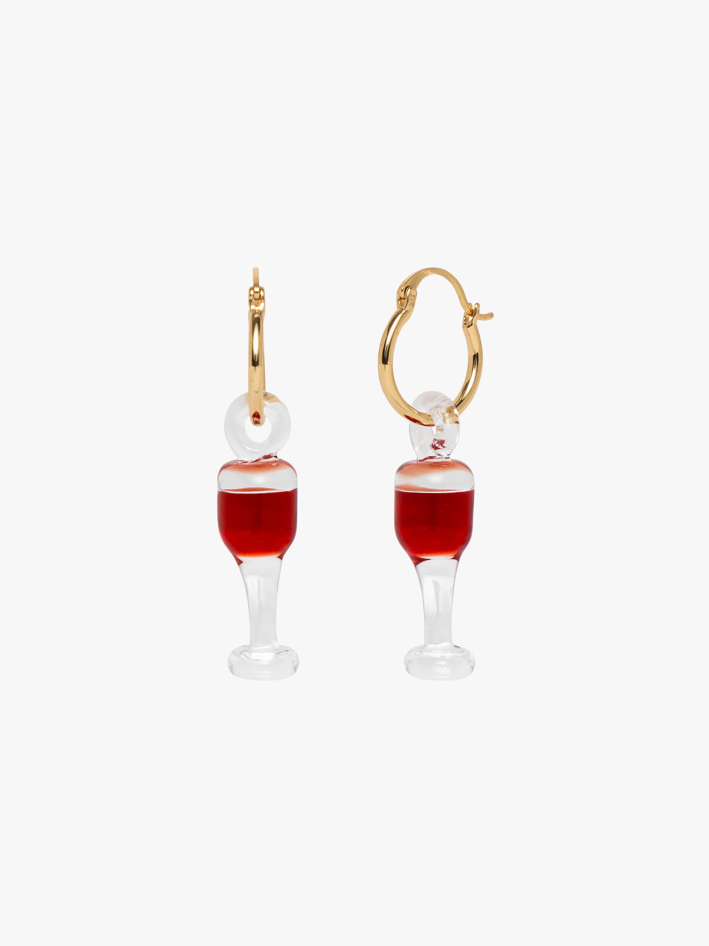 wine glass earrings Wineglass Hoops