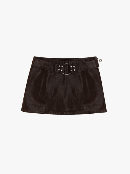 Winona Mini Skort - Mocha Suede – Lisa Says Gah