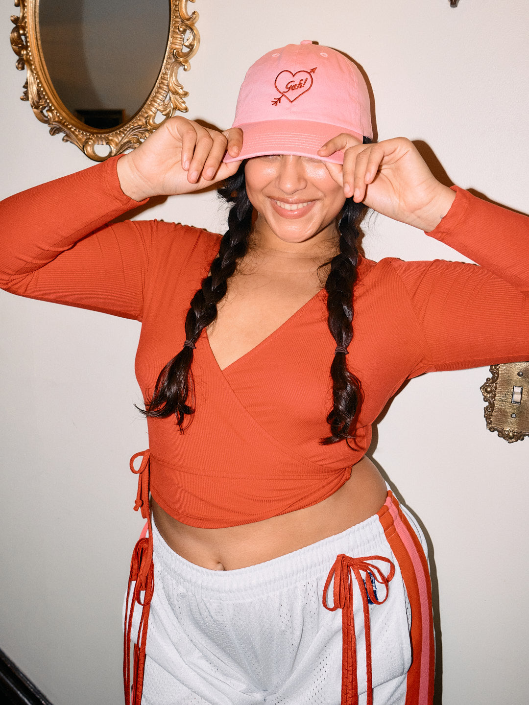 Lucille Wrap Top - Cherry