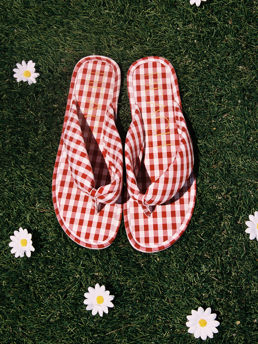 Gidget Gingham Sandal - Red Gingham