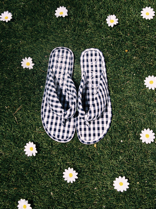 Gidget Gingham Sandal - Navy Gingham