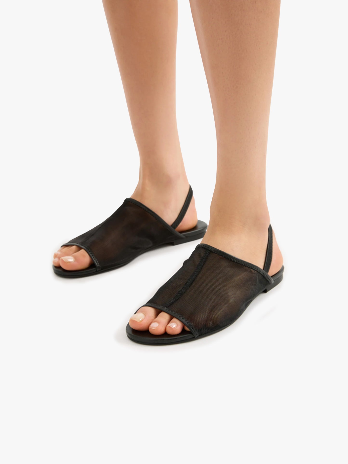 Erin Mesh Slingback Sandal - Black