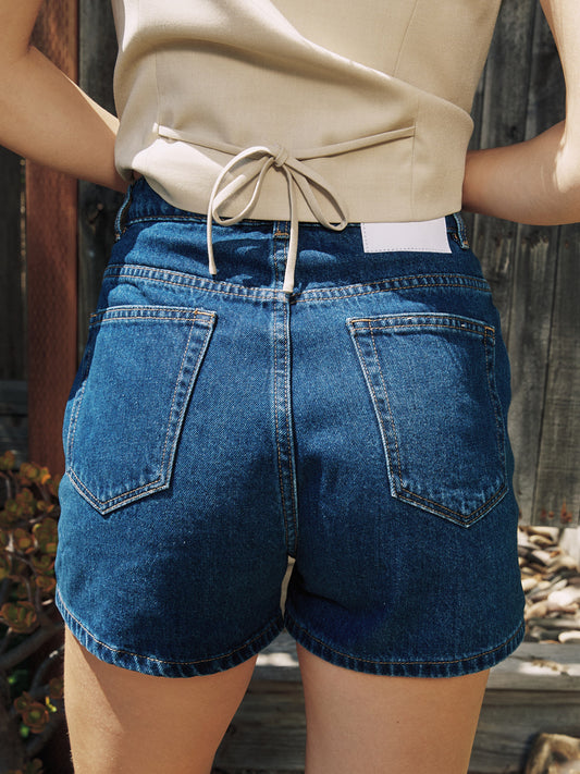 Organic Mom Short - Force Blue