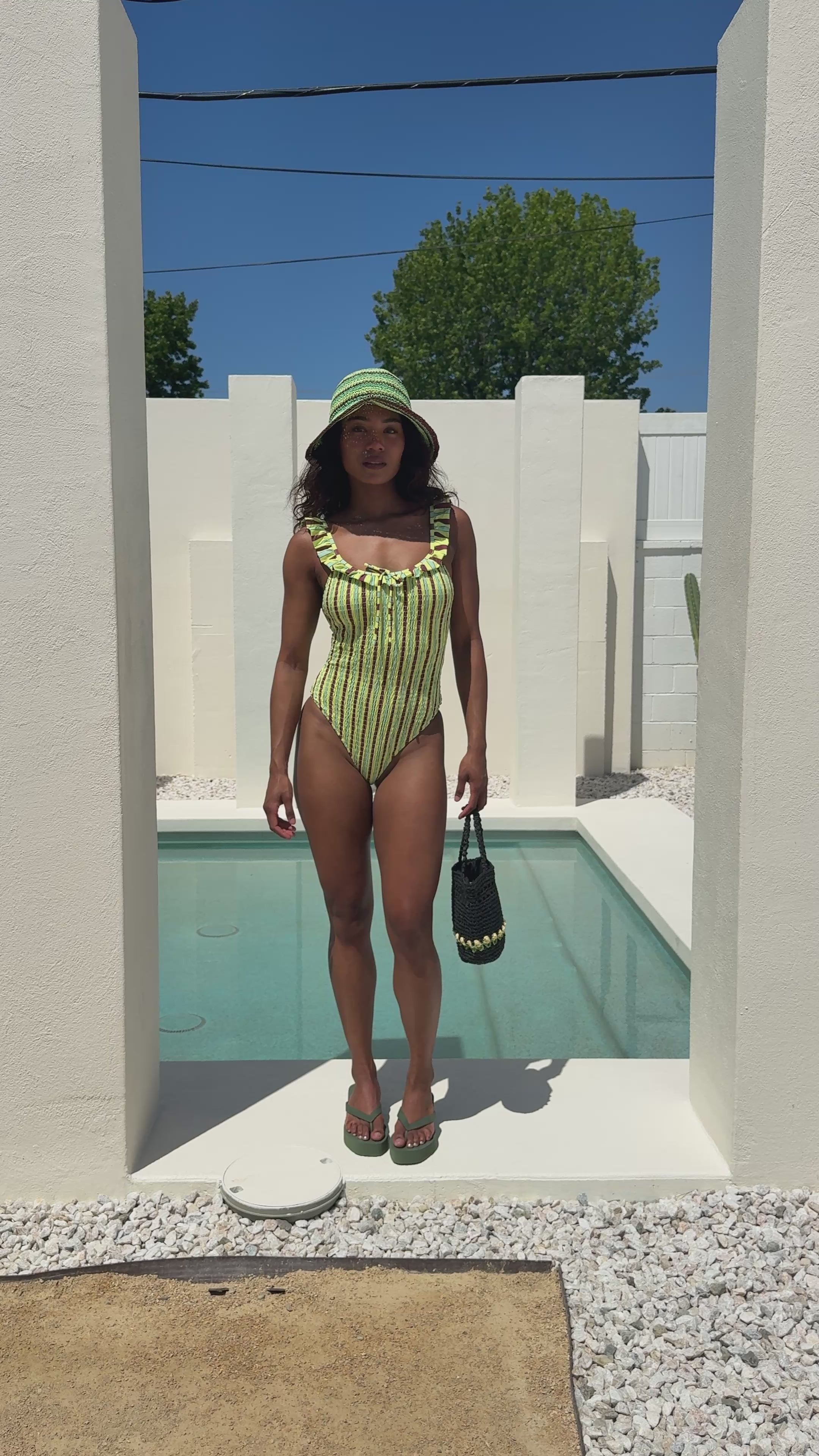 Cheyenne Swimsuit - Tropical Stripe – Lisa Says Gah