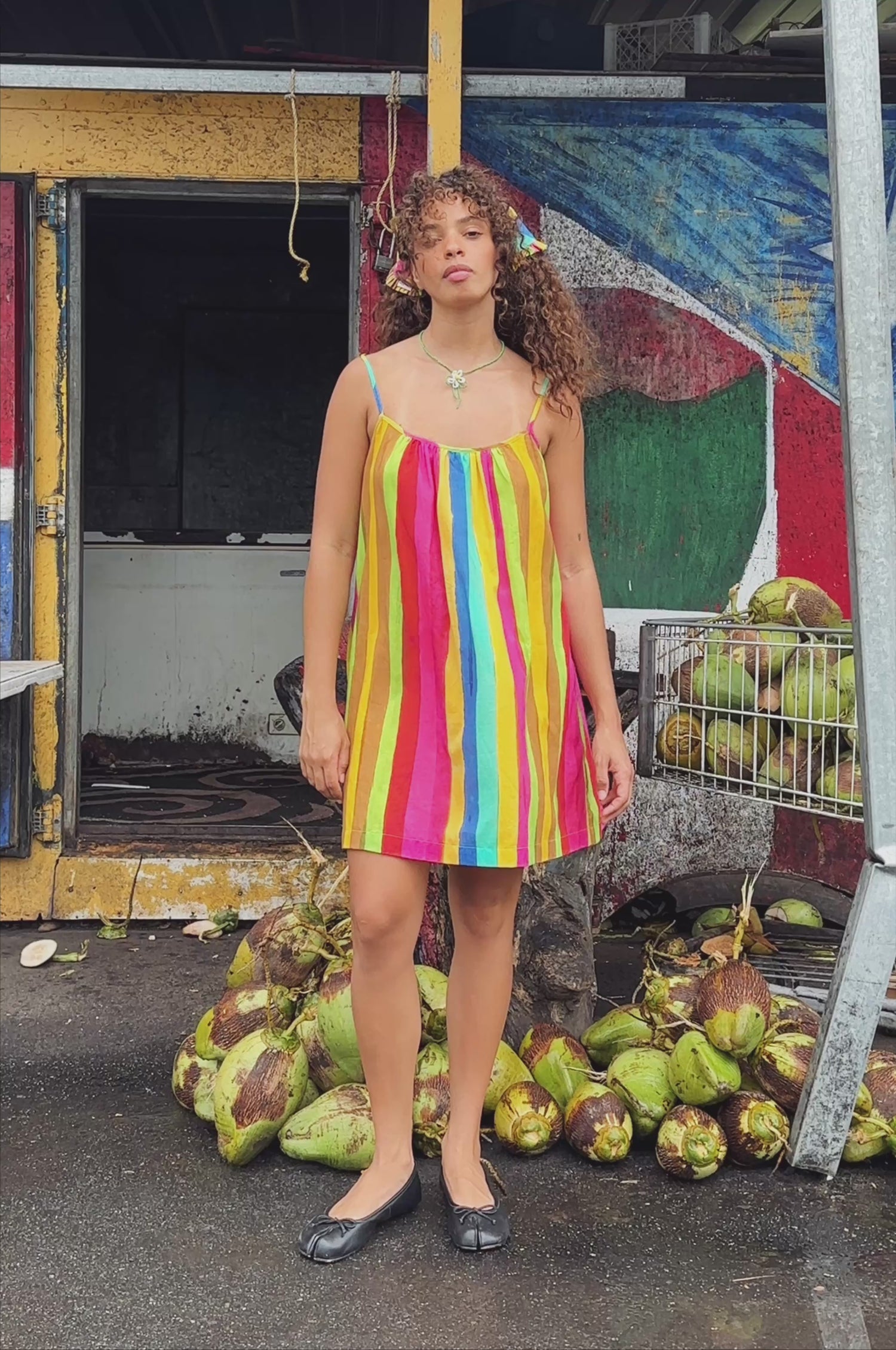 Geneva Dress - Sherbert Stripe