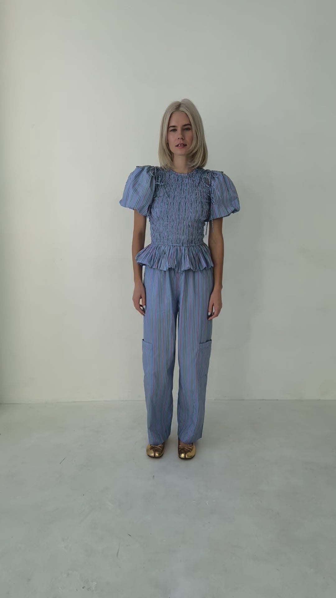 Becca Blouse - Bold Blue Stripe – Lisa Says Gah