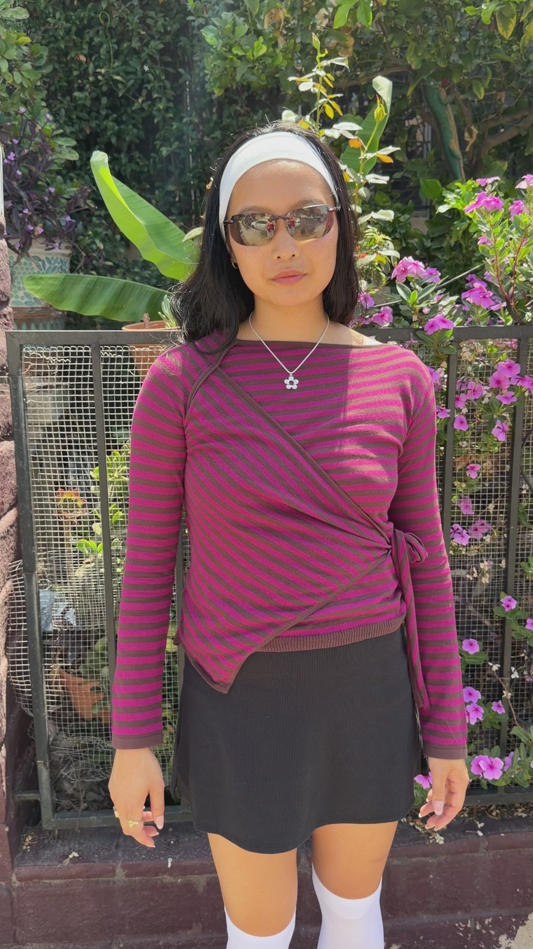 Hannie Sheer Tie Jumper - Stripe