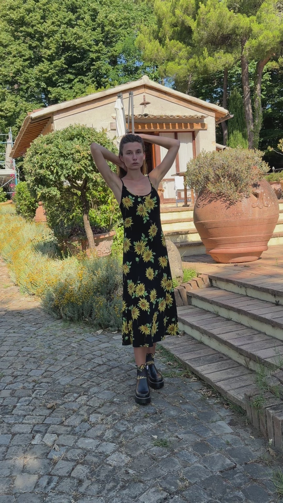 Sofia Slip Dress - Midnight Sunflower