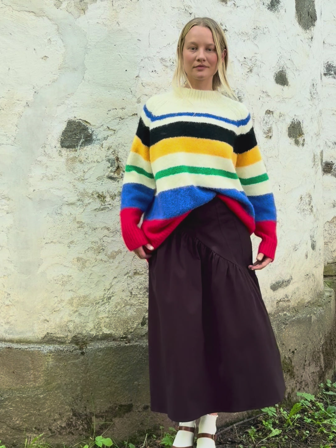 Louise Mockneck Sweater - Primary Stripe