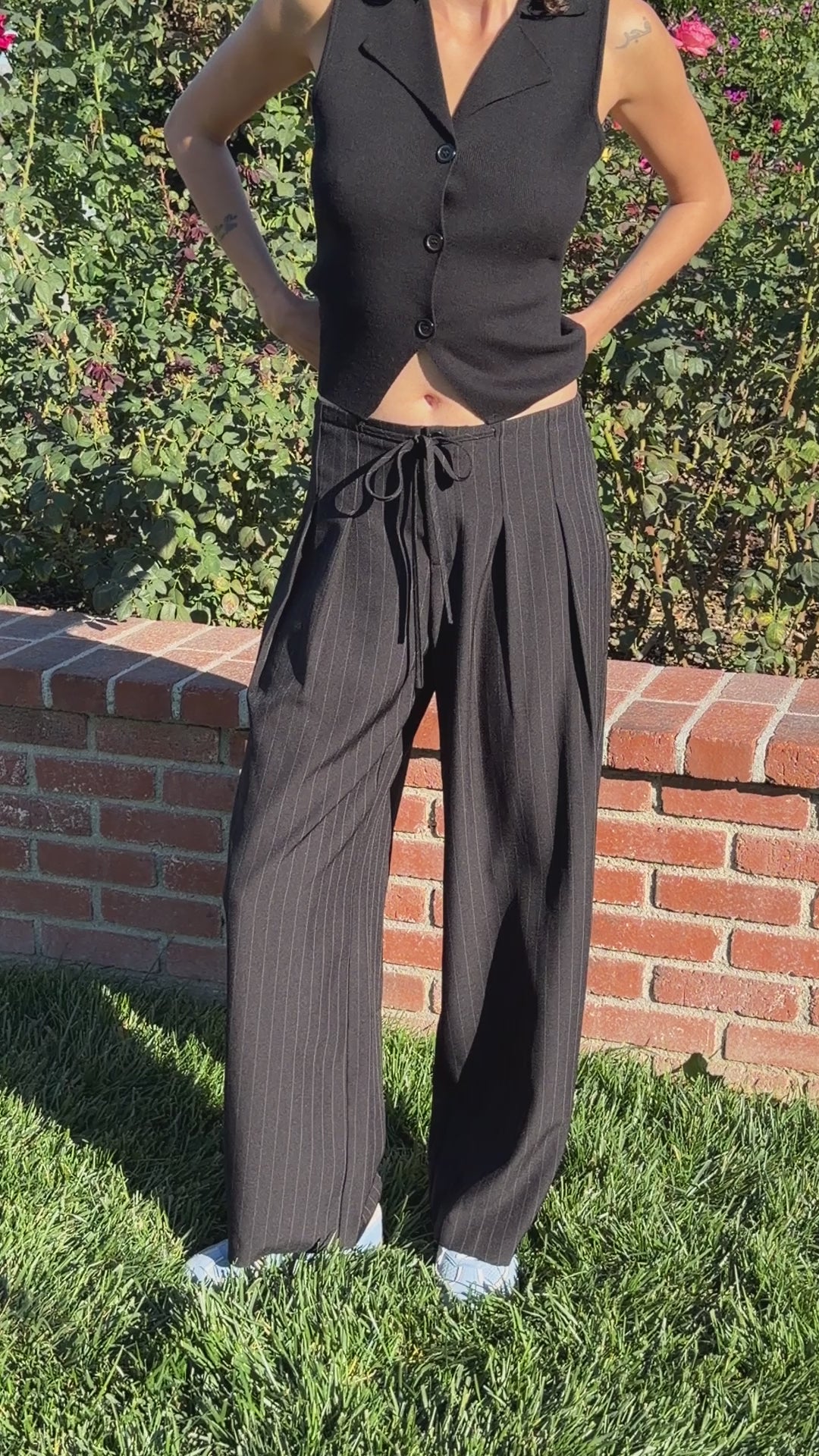 Margot Pant - Black Pinstripe – Lisa Says Gah